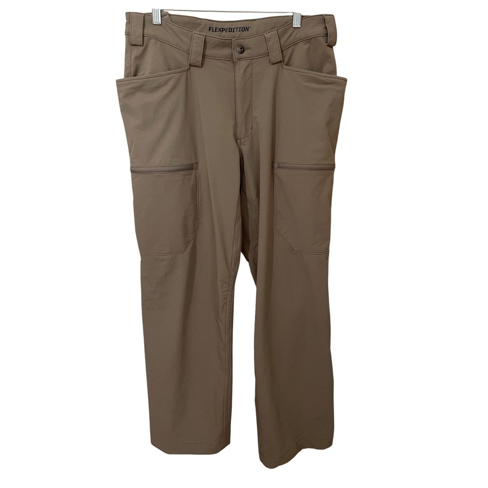 Duluth Trading Co Flexpedition Mens 34x32 Khaki Technical Cargo Hiking Pants